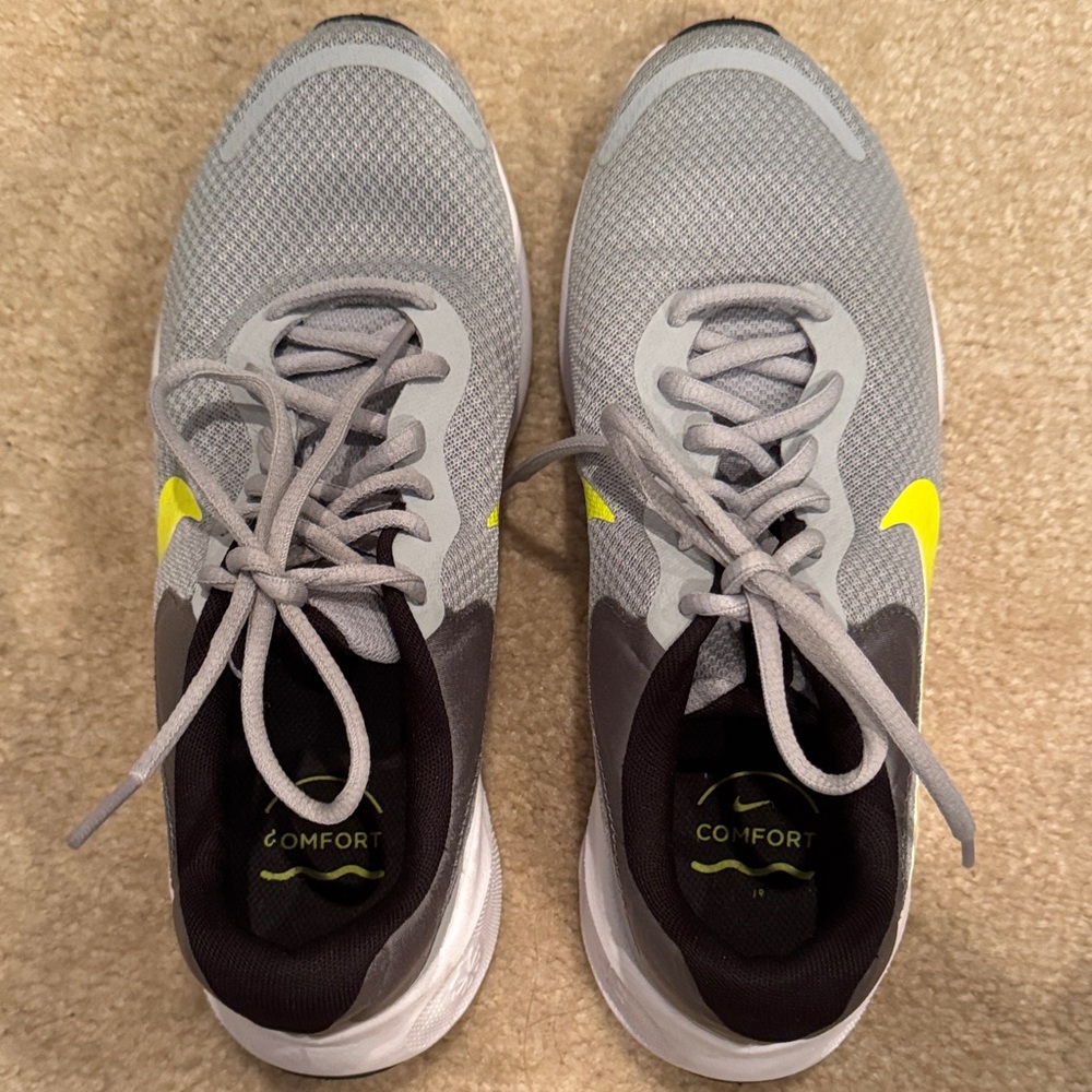 Nike Gray and Yellow Athletic Shoes
